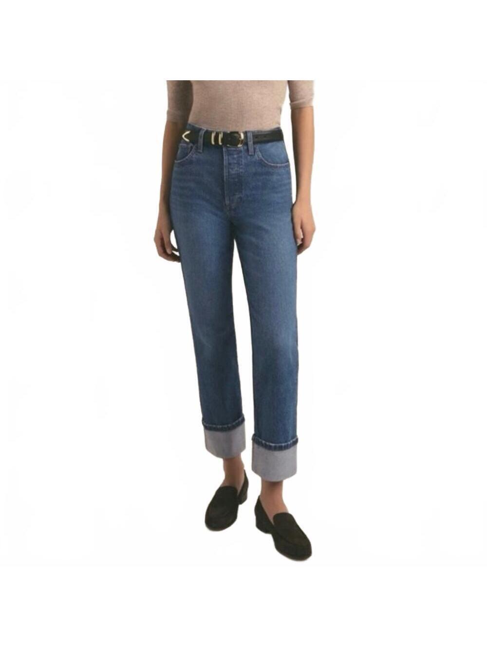 Favorite Daughter Valentina High Rise Cuff Straight Jeans
